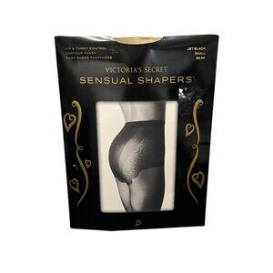 Victorias Secret Sensual Shapers Contour‎ Panty Sheer Pantyhose Small Jet Black